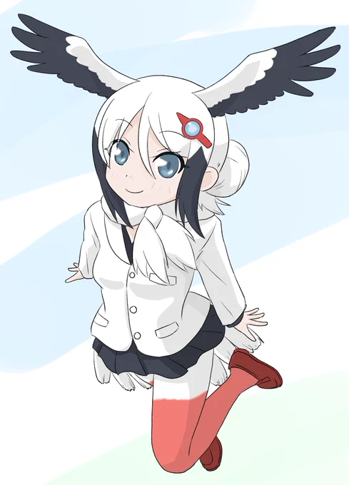 けものフレンズ コウノトリ白い衣装ってイイ。あとスカート#けものフレンズ3 #コウノトリ 