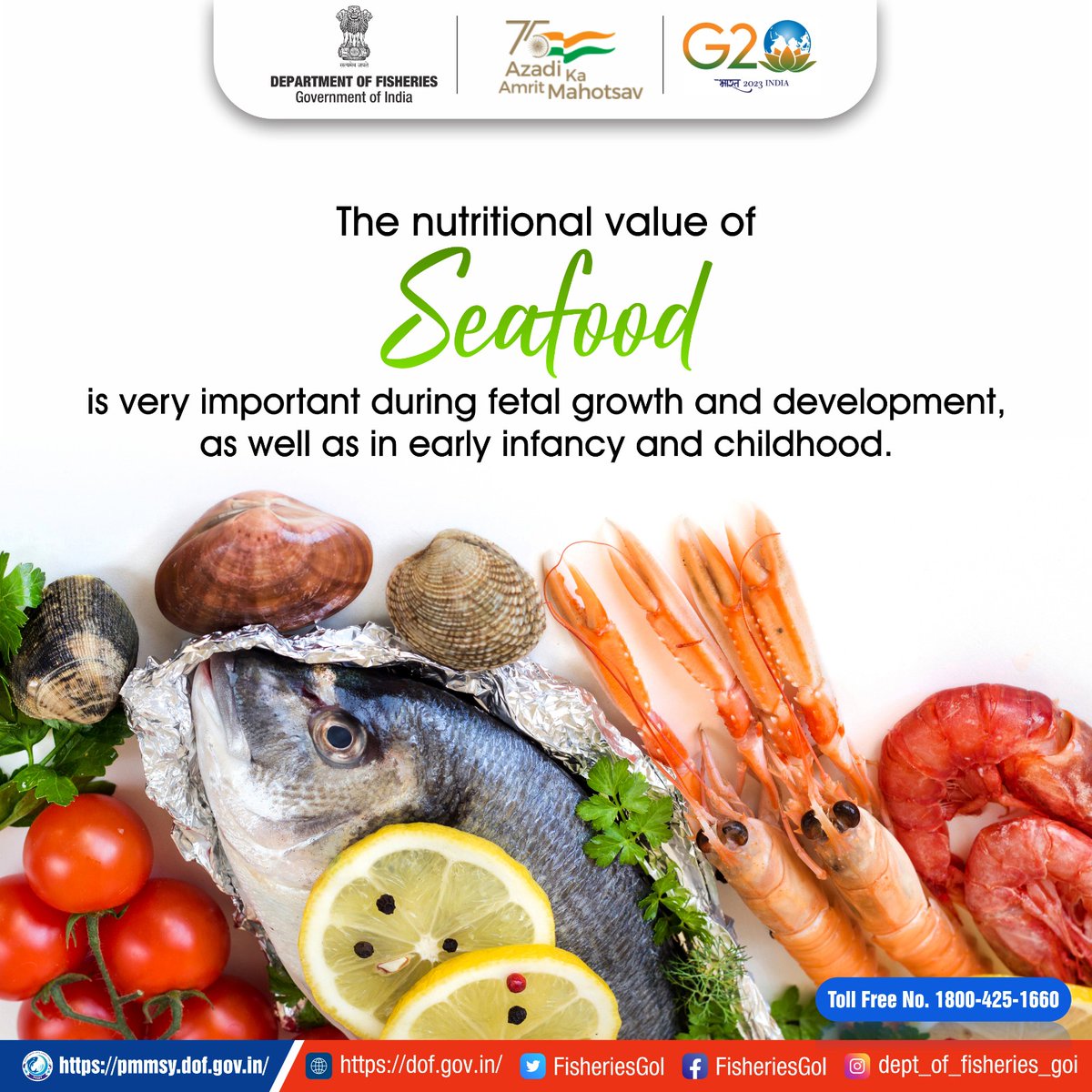 Eating #seafood is important for pregnant women, mothers who are breastfeeding, and women of childbearing age, because it supplies DHA that is beneficial for the brain and visual development of infants. #DeptofFisheries