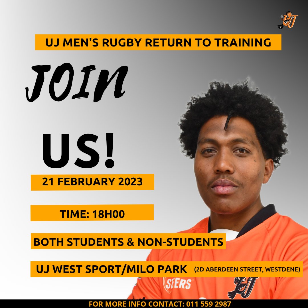 UJ_Sport's tweet photo. ๐
๐๐ ๐๐ ๐๐ฅ๐ฎ๐ ๐ซ๐ฎ๐ ๐๐ฒ ๐ซ๐๐ญ๐ฎ๐ซ๐ง ๐ญ๐จ ๐ญ๐ซ๐๐ข๐ง๐ข๐ง๐
FNB UJ club rugby returns to pre-season training and invites potential UJ students and non students to join them as they prepare for the league.
#UJAllTheWay #OrangeArmy #rugby #clubrugby #glru https://t.co/maoGjZT6od