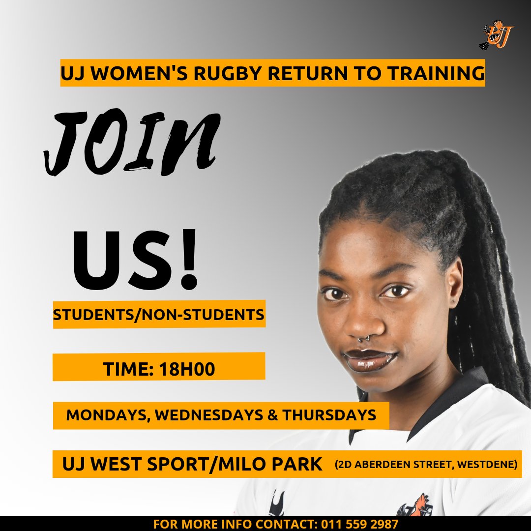UJ_Sport's tweet photo. ๐
๐๐ ๐๐ ๐๐ฅ๐ฎ๐ ๐ซ๐ฎ๐ ๐๐ฒ ๐ซ๐๐ญ๐ฎ๐ซ๐ง ๐ญ๐จ ๐ญ๐ซ๐๐ข๐ง๐ข๐ง๐
FNB UJ club rugby returns to pre-season training and invites potential UJ students and non students to join them as they prepare for the league.
#UJAllTheWay #OrangeArmy #rugby #clubrugby #glru https://t.co/maoGjZT6od