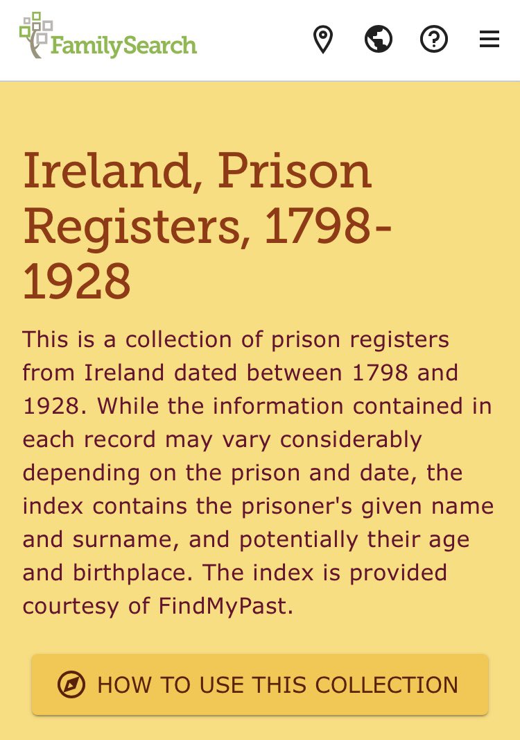 IGRS Top Research Tip #38: Convict ancestors? Try the Irish prison registers, 1798-1928, database. Some entries note prisoners’ age and place of origin. Original registers held by @NARIreland
familysearch.org/search/collect…
#ireland #irishancestors #igrs 
**PLEASE FOLLOW, LIKE & SHARE**