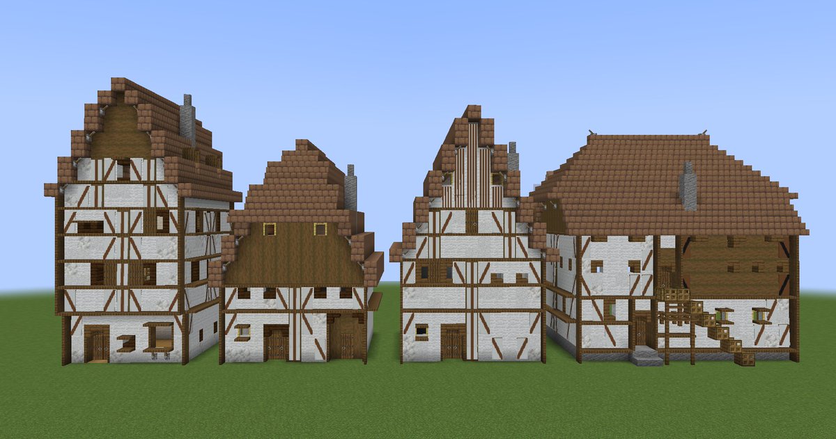 バニラのティンバー建築。バナーとトラップドアで。 #Minecraft