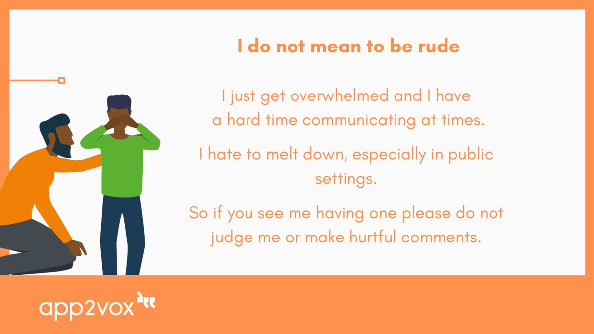 app2vox's tweet image. To understand people with autism is to listen to them, not preconceive them. Here are a few things people with autism wish you knew 

📖 Further resources - ow.ly/N5W050LMZp0

#app2vox #accessibleaccessibility #autismwarrior #autismsupport #autismawareness #neurodiversity