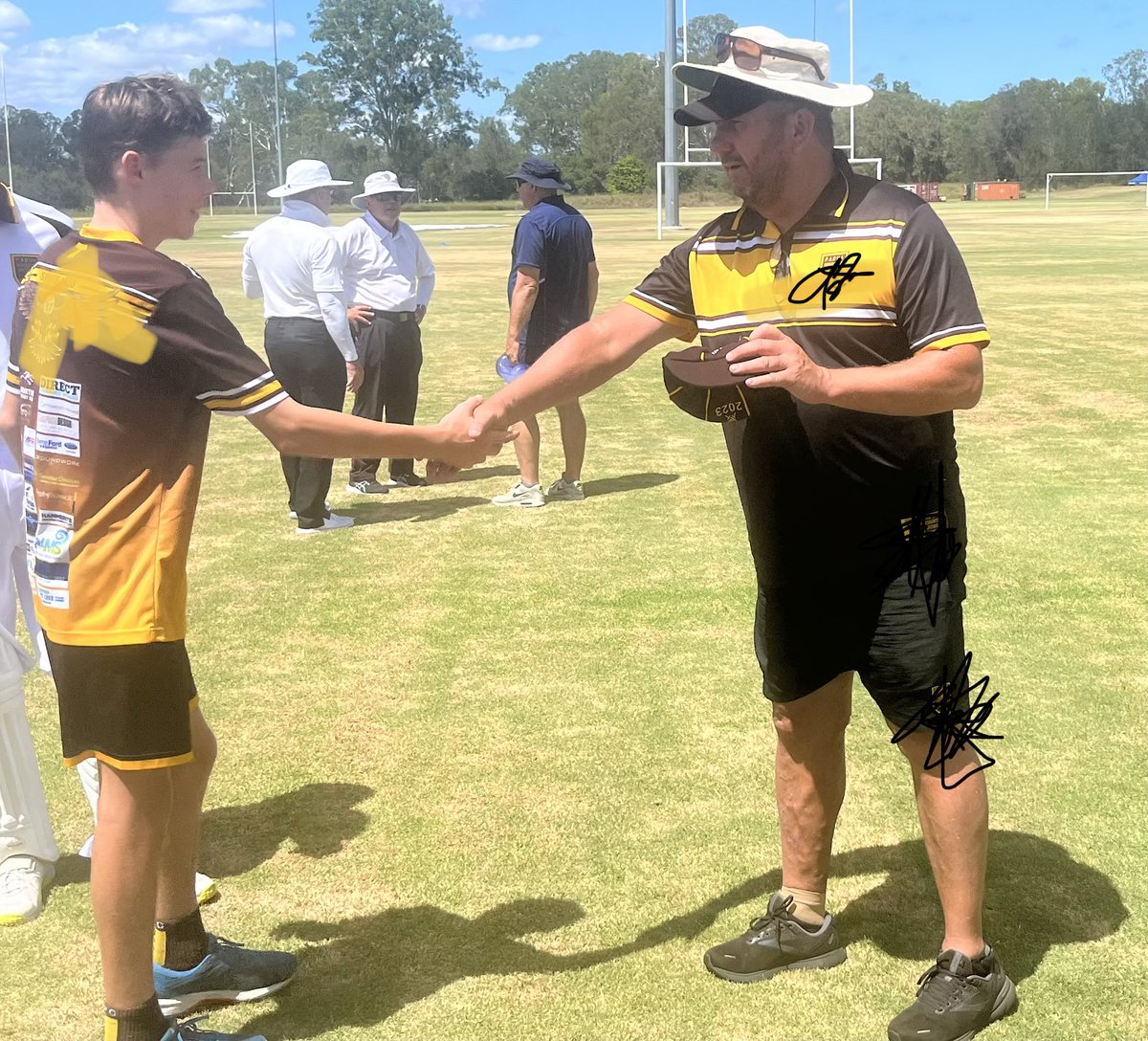 The young fella has had a big week - runs last week - and a late First XI call up today.  Contributed enough runs with the bat to help the boys get their first win of the season