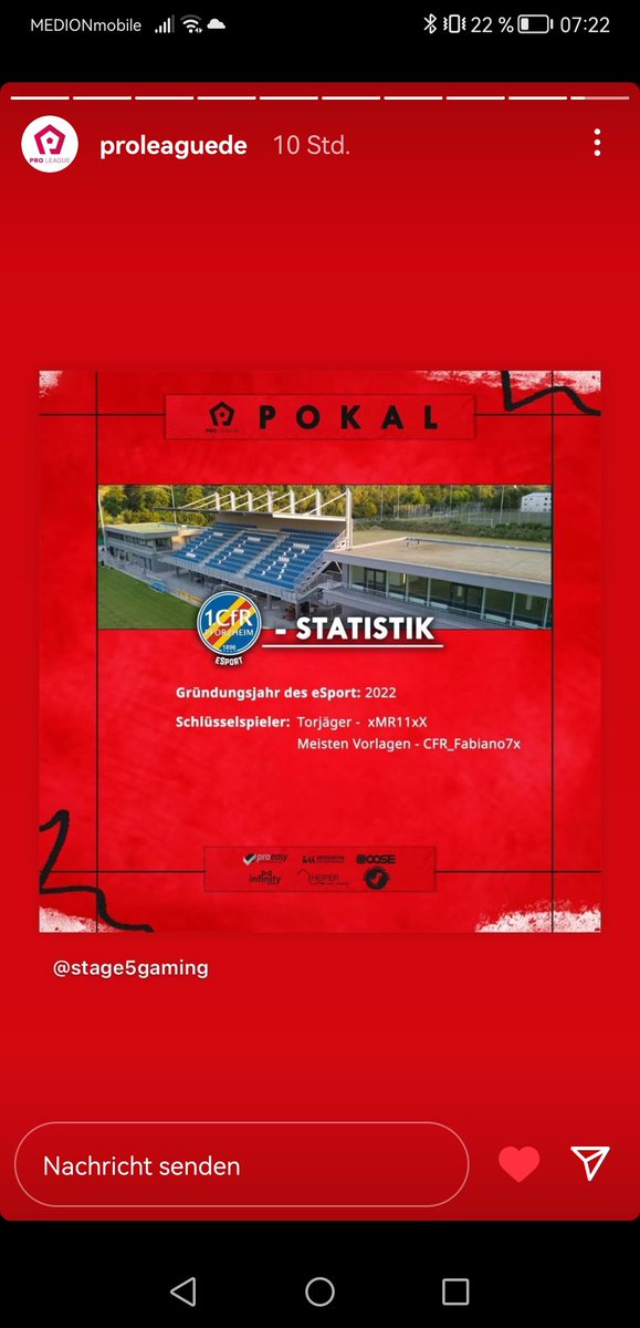 Ein paar Fakten zu unserem Pokalfinal Gegner am Sonntag.

Das Duell 🆚 <a href="/1cfr/">1. CfR Pforzheim</a> gibt es Live bei <a href="/CastingKeil/">MarcKeilCasting</a> ab 21.20 Uhr auf #TwitchDE 😎

<a href="/proleaguede/">ProLeague DE</a> @EAFussball <a href="/esportnrw/">e-sport.nrw</a>