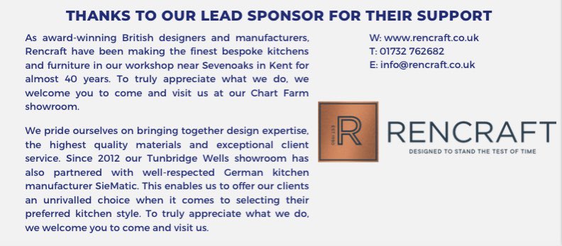 Huge thank you to our lead sponsors <a href="/RencraftKitchen/">Rencraft</a> for their ongoing support- find out more about them below and go and check them out!