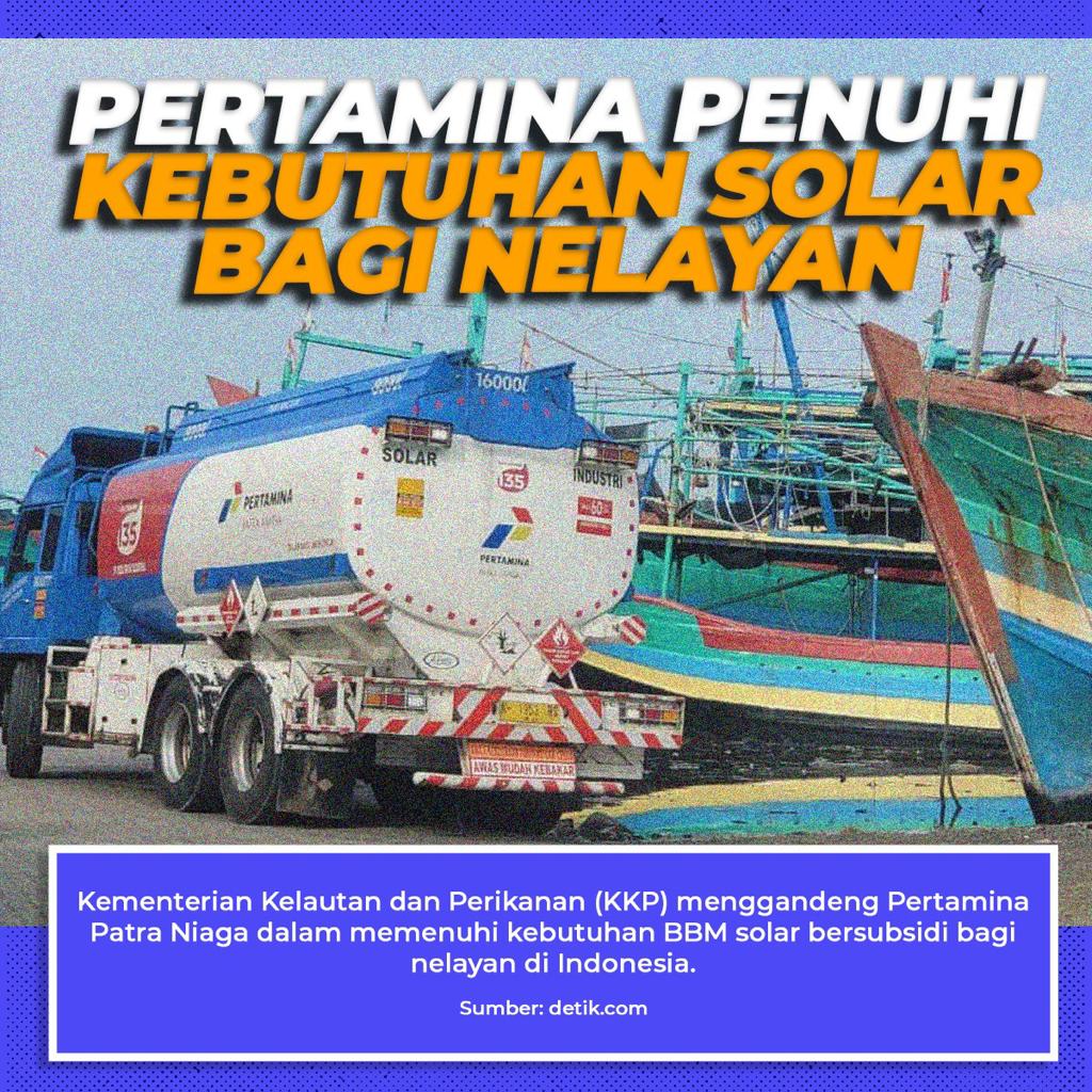 Hoshrii's tweet photo. Pertamina telah memenuhi kebutuhan solar bagi nelayan. Jadi KKP menggandeng @pertamina dalam memenuhi kebutuhan solar subsidi bagi Nelayan di seluruh Indonesia.

@KemenBUMN 

#TepatGunaSasaran
#BBMKonsisten https://t.co/T2Vd0kI1Wt