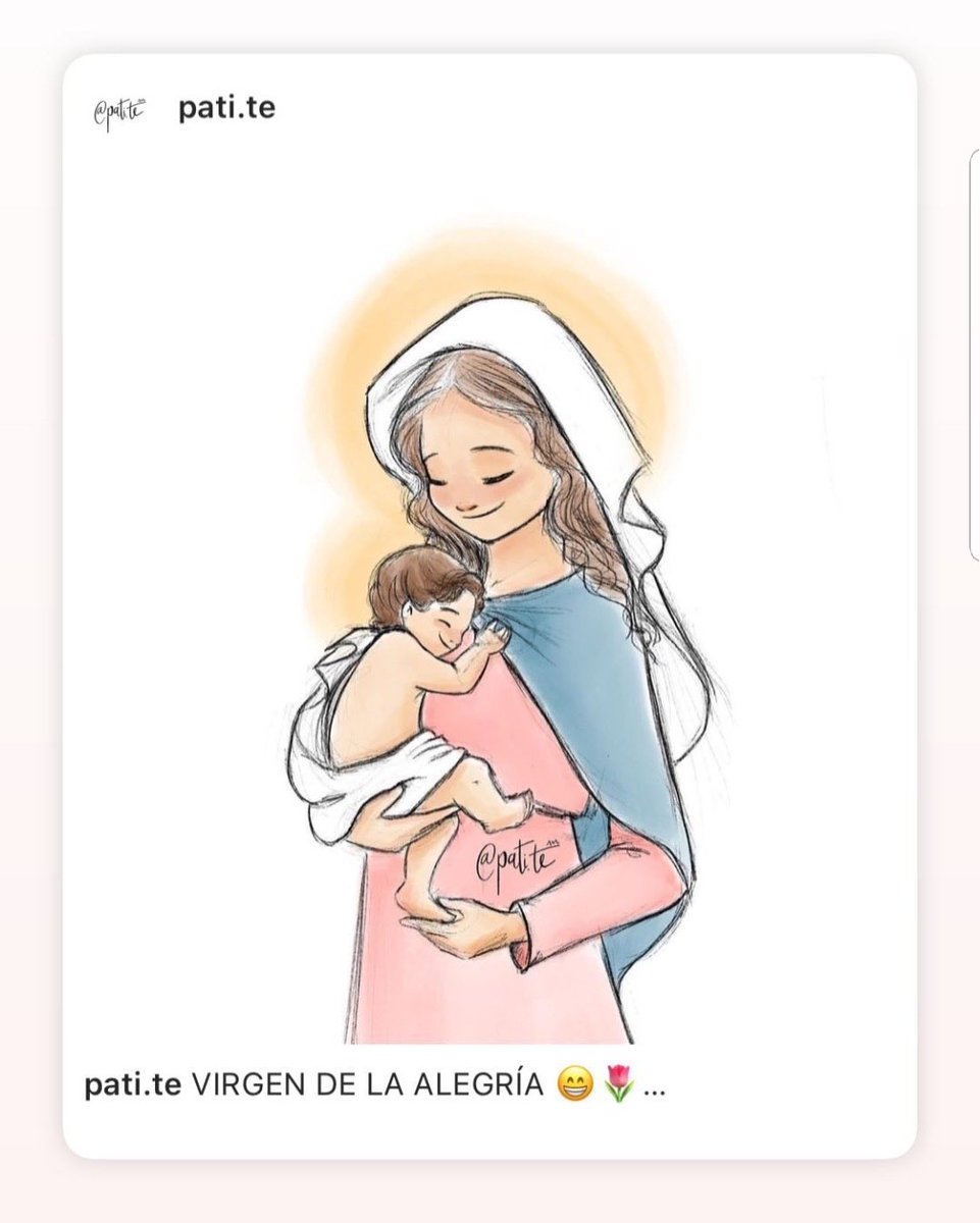 La alegría es una señal de los cristianos, que se fundamenta en la cercanía a Jesús. 
¡Siempre alegres para hacer felices a los demás!
Y siempre de la mano de Nuestra Madre.