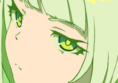 1girl solo green hair green eyes closed mouth bangs close-up  illustration images