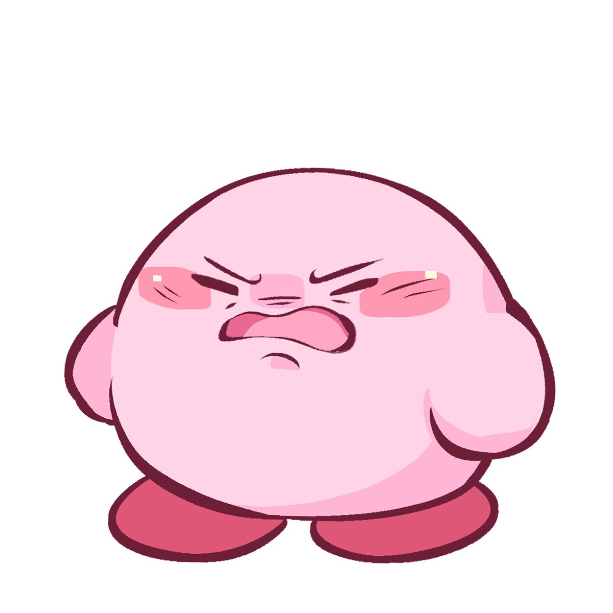 kirby white background no humans simple background solo open mouth full body blush stickers  illustration images