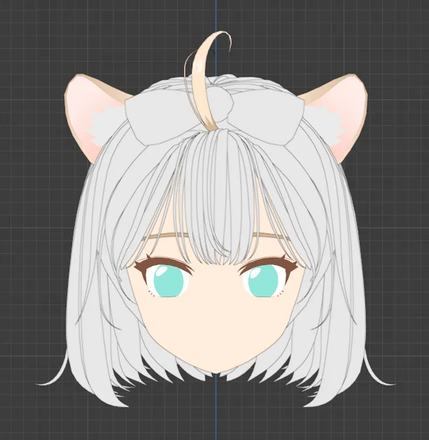 前髪めちゃ可愛くできたからみて#blender 