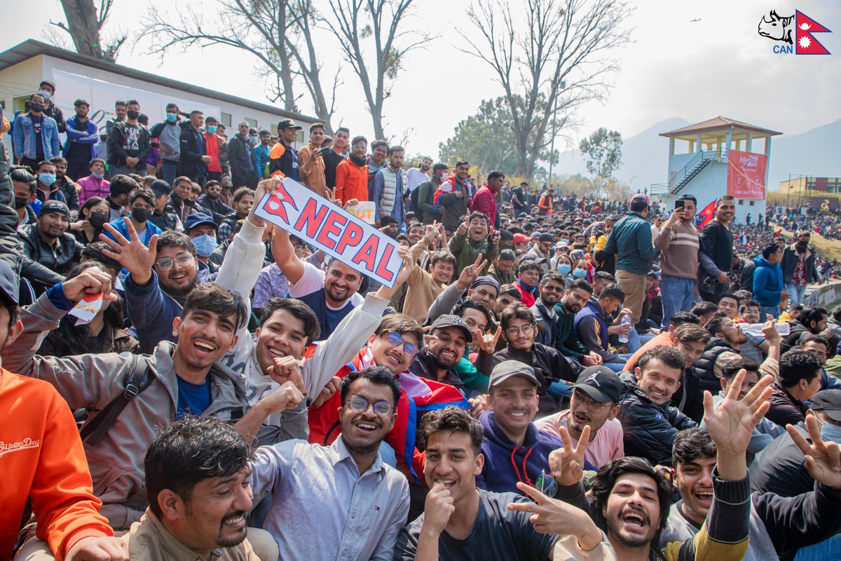 CricketNep's tweet photo. Thank you to all the amazing fans who came out to support our home team today! Your presence in the cricket ground made a huge difference. Your energy and enthusiasm were truly inspiring. 

#CWCL2 #NEPvNAM #weCAN https://t.co/HgfT8THicx