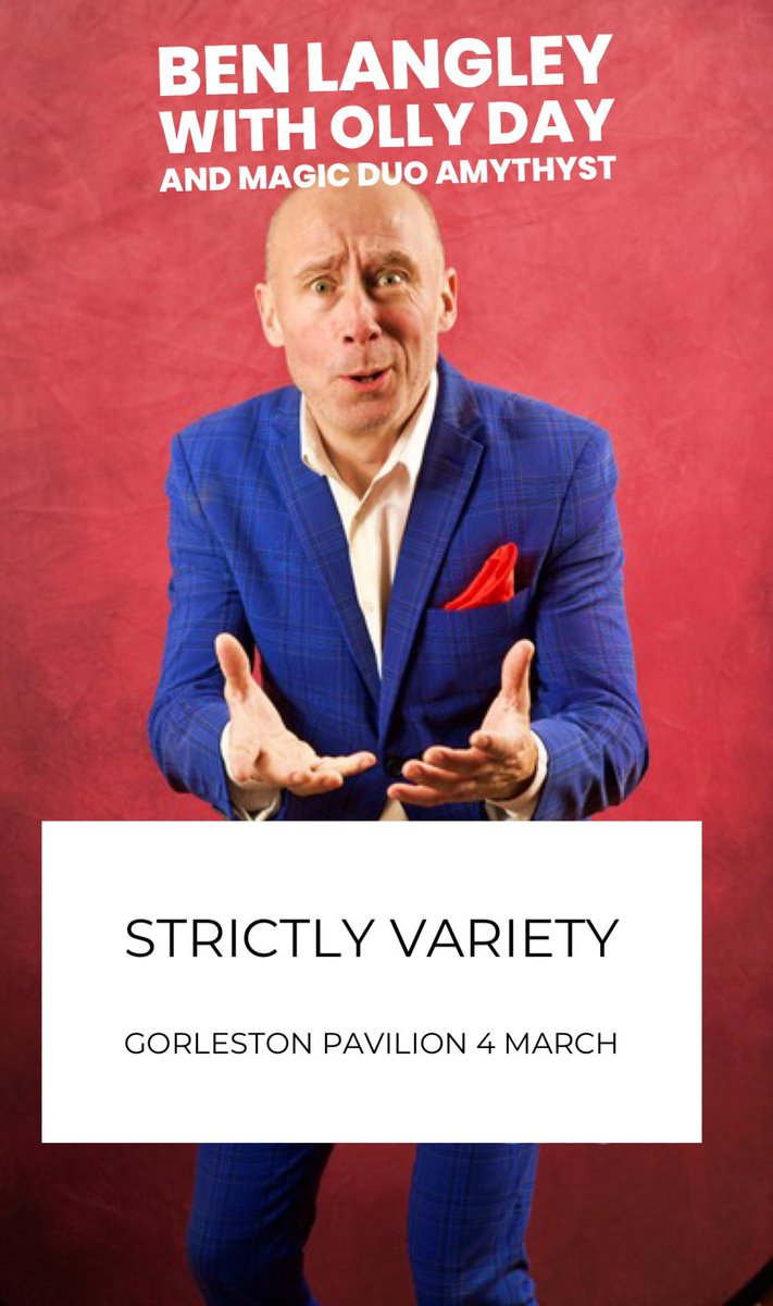 <a href="/gorlestonpav/">Pavilion Theatre & Bandstand</a> Saturday 4 March - 7:30pm gorlestonpavilion.co.uk/whats-on/11736… <a href="/OllyDayUK/">Olly Day</a> <a href="/amethyst_magic_/">Amethyst</a>