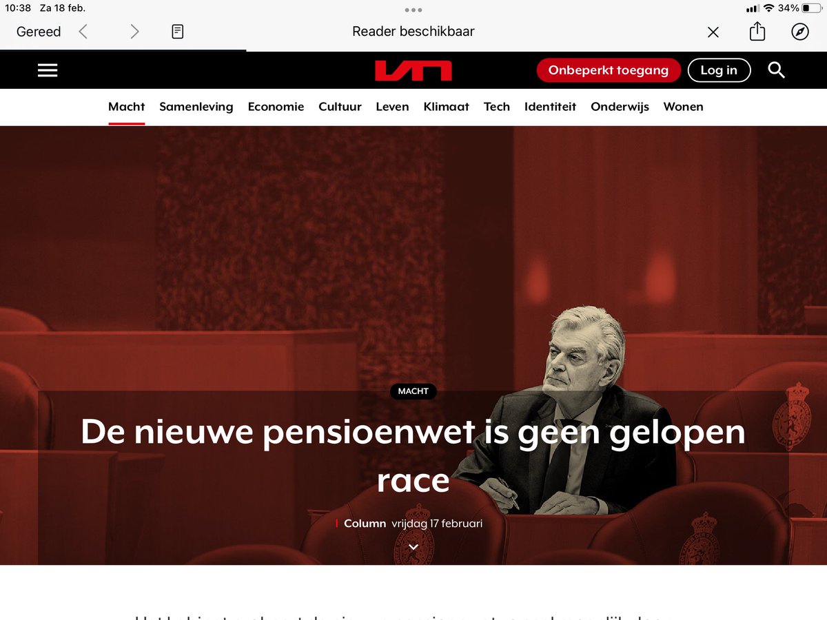 Doe het niet. Bezint voor ge begint. #PensioenDrama is nog te voorkomen.
Huidige stelsel goed HOUDBAAR gebleken: Dekkingsgraad door het dak door hard gestegen rekenrente: naar 3%.
⁦<a href="/KlaasKnot/">Klaas Knot</a>⁩ staat in zijn hemd: hij noemt stelsel ONHOUDBAAR
⁦<a href="/telegraaf/">De Telegraaf</a>⁩ ⁦<a href="/ADnl/">AD.nl</a>⁩
