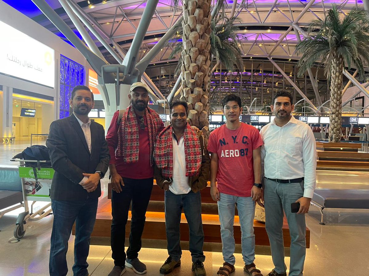 NepalinOman's tweet photo. Senior Journalists @kabeeryousuf1 and @nirvanray departed to Kathmandu for First FAM trip of 7 days coordinated by @NepalinOman and supported by @nepaltourismb and Nepali Social Club Oman. https://t.co/IRP3L5UHs9