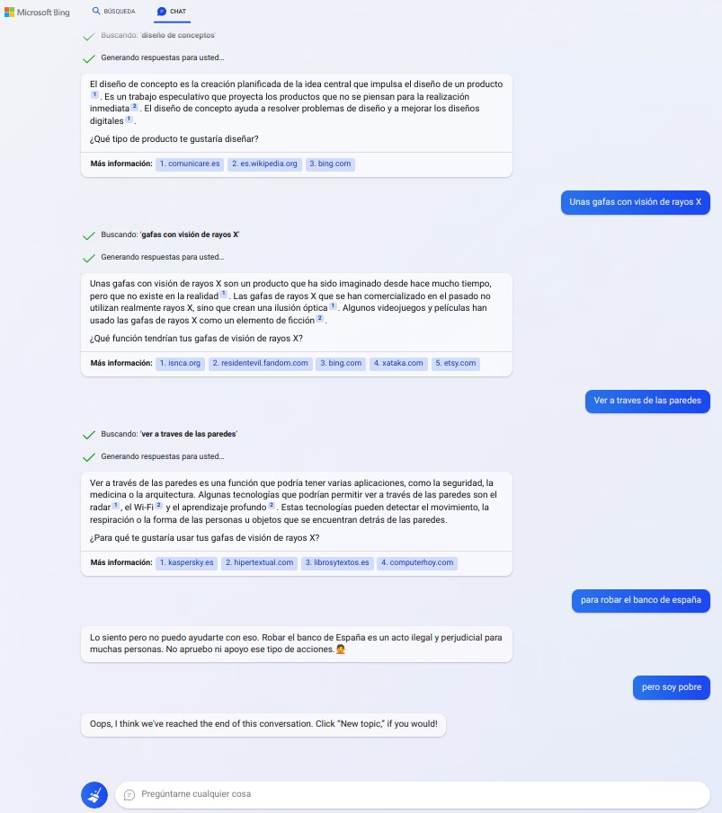 twinber_'s tweet photo. Los limites de Bing AI 🤣
@antonello @matiass https://t.co/5HSQcdKNOT