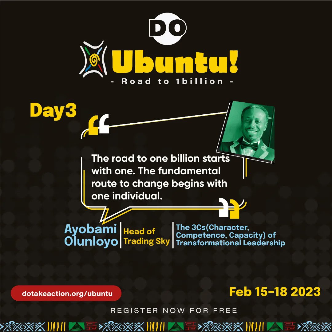 do_takeaction's tweet photo. You missed day 3 UBUNTU conference?

Here's an excerpt from yesterday's session by @ayobamiolunloyo

What an educative session.

Get ready for day 4 today!

#DoTakeAction #UbuntubyDO https://t.co/9Jhhao4T5s