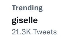 GISELLE GLOBAL (slow) on Twitter: "[TREND] #GISELLE is still trending