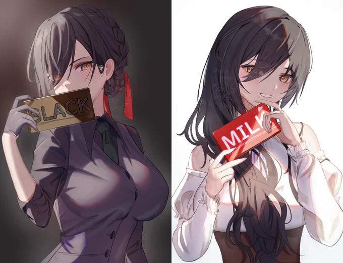 アナタはどっちの＂私＂が好き?みたいなCMをやって欲しいなという白瀬咲耶の妄想絵です 