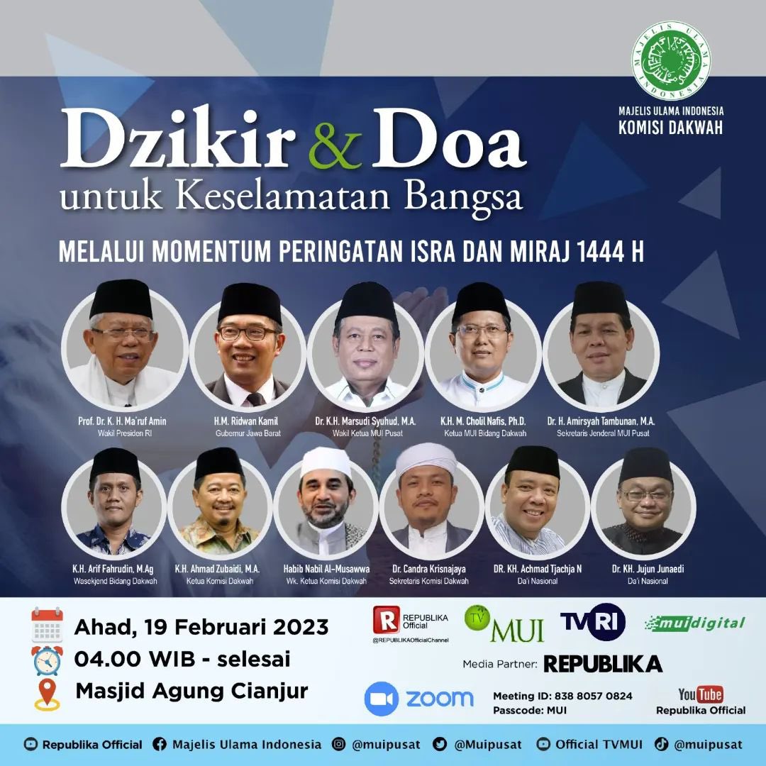 Dzikir &amp; Doa untuk Keselamatan Bangsa Melalui Momentum Peringatan Isra &amp; Mi’raj 1444 H