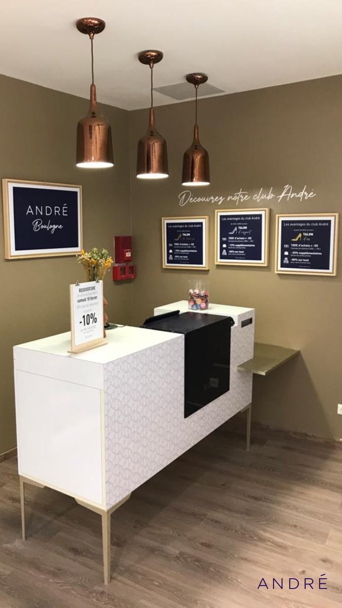 Après plusieurs semaines de rénovation, le magasin André, situé au 180 boulevard Jean Jaurès, à Boulogne Billancourt, ouvre ses portes AUJOURD’HUI !!!
Venez profiter de -10% sur l’ensemble de la nouvelle collection ✨
#andrechaussure
