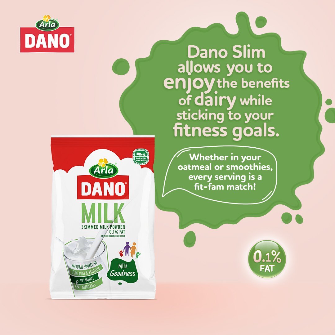 danomilkng's tweet photo. Fueling your fit-fam journey without sacrificing dairy?
Say hello to Dano Slim! 💪
It’s got 100% more calcium and 0.1% fat.
So try it now and take your fitness goals to the next level! 🚀
#GoForIt #DanoMilk #ArlaNigeria #DanoSlim https://t.co/eiVRxW08SU