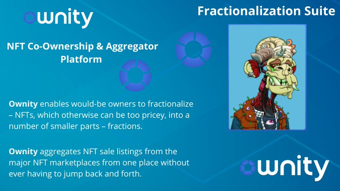 pulsar5991's tweet image. hey @richerd , in a bear market, it&apos;s hard to find promising technologies and a good #NFT project, but while studying the NFT market, I learned about @ownity_io. So I want to tell you about a truly unique system and technology for processing NFTs...
 #Ownity #fractionalization