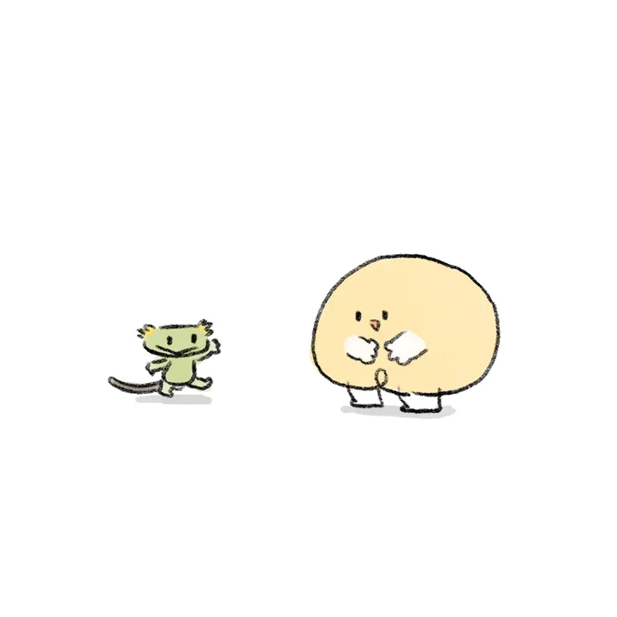 過去イラスト整理してたら出てきた「おしりさんとヤモリのたろう」。なんかかわいいからシリーズ化しようかな。 