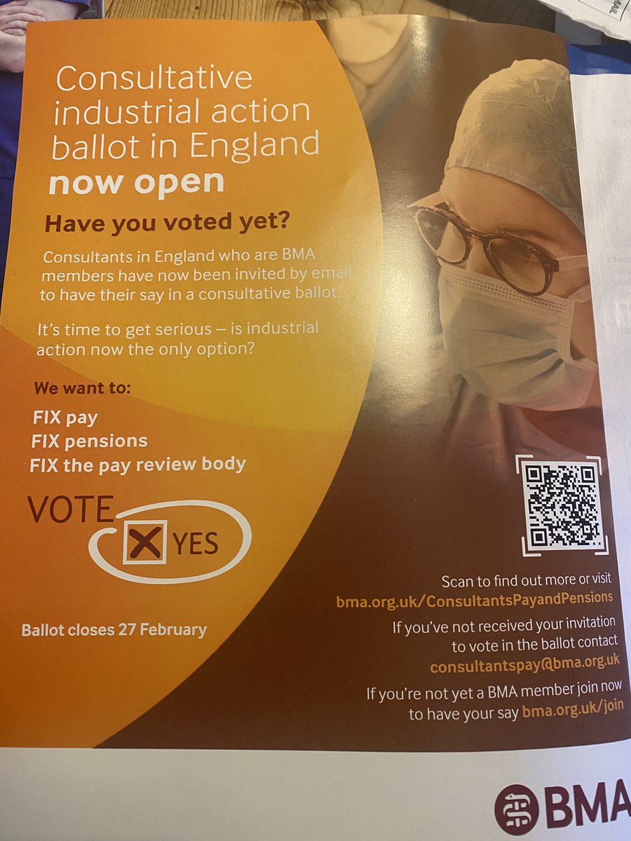 Anyone opened their BMJ? Use the 2d bar code to vote! Fix pay, fix pensions, fix the pay review body!