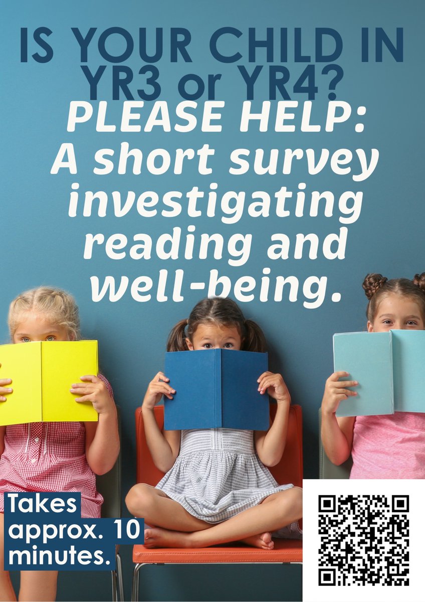 📣 Calling all parents/carers! Is your child in Y3 or Y4?

Please consider taking part in this short, annonymous study from <a href="/TrentUni/">Nottingham Trent University</a> designed to explore the links between #ReadingForPleasure and academic #wellbeing in Y3 and Y4 children.

Take part here 👉🏼buff.ly/3Ee5oJM