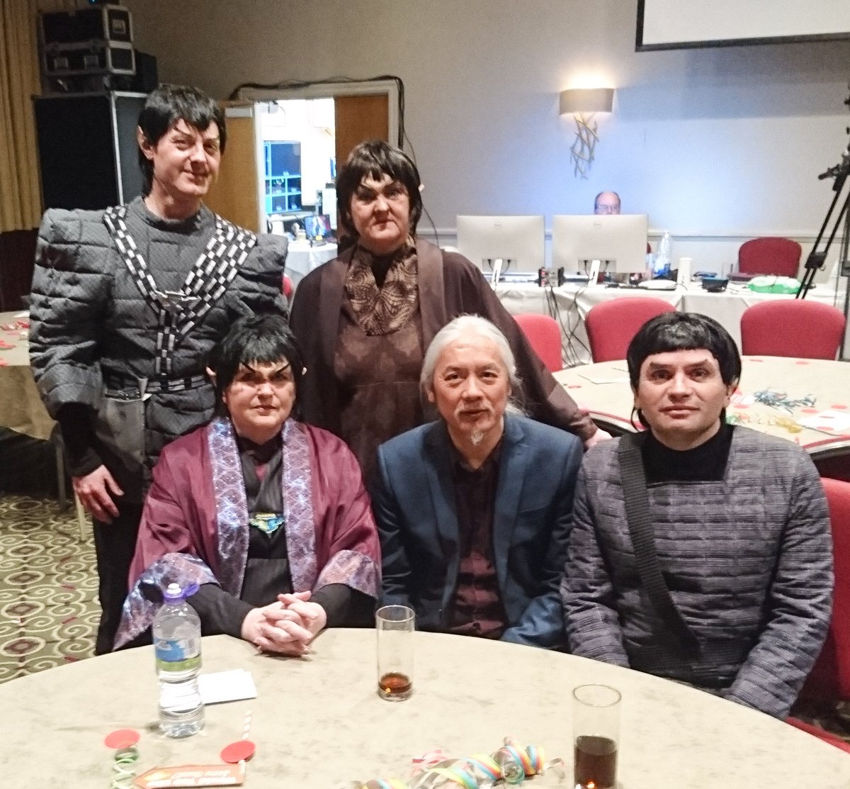 Clem_So's tweet photo. Peace talks with the Romulans went well last night. Negotiations to continue over the weekend at SFB Events , Botley, Southampton. #SFBall27 #ComicCon #StarTrek #Romulans https://t.co/pHOj57joUM