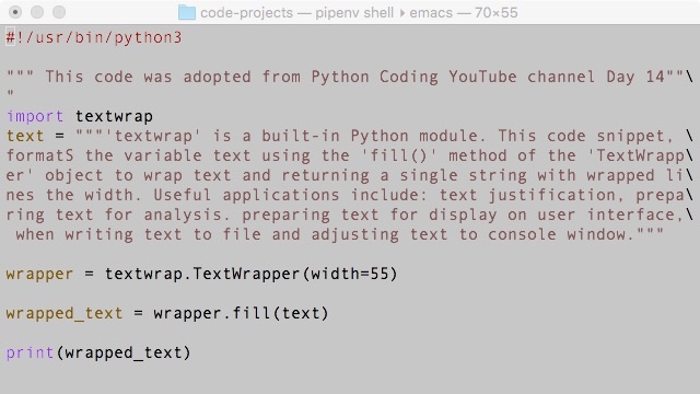 n_mbachia's tweet image. Wrap your text like a pro with Python's built-in textwrap module! Whether you're working on a script or formatting your output, #Python's textwrap makes it easy to achieve clean, well-organized text. #codingtips #textprocessing #programming
