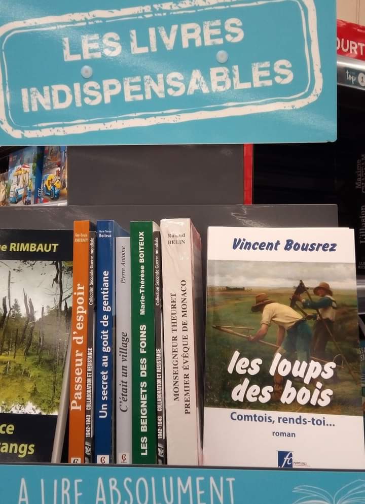 Val d'Ajol (88), 19 février 2023. Je serai au salon des auteurs de la foire à l'andouille (!) pour y présenter mon roman LES LOUPS DES BOIS. Mairie, de 10h à 18h. #Vosges &amp; #FrancheComté