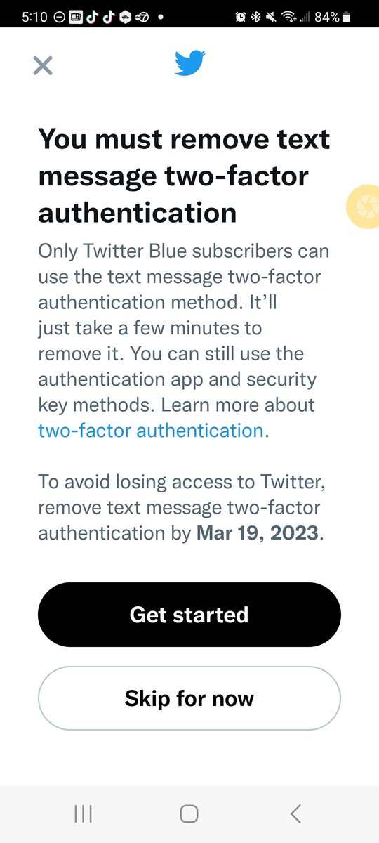 socflyny's tweet photo. Well THIS is some kind of fuckery.
How is it even legal for a company to charge people for using two factor authentication? #2AF #LegalTwitter #TwitterBlue https://t.co/WyT172e1Cn