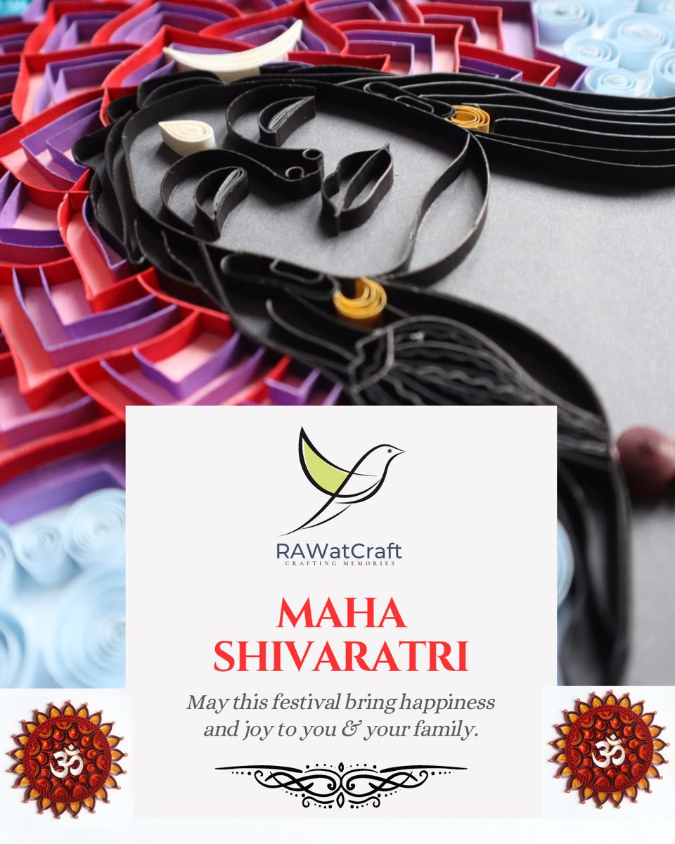 rawatcraft's tweet photo. Happy Shivaratri 🌼🌼🌼
#quilling #Mahashivratri2023 #RAWatCraft @aartirawat https://t.co/21fcFK200H