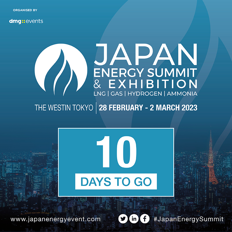 JPNEnergySummit's tweet image. 10 days until #JapanEnergySummit 2023! Join us at the Japan Energy Summit &amp;amp; Exhibition on 28 Feb–2 Mar 2023. Book your #delegatepass and join us for three days of opportunities to develop new and existing partnerships here &amp;gt; bit.ly/3kHDGy4
 #energy #dmgevents