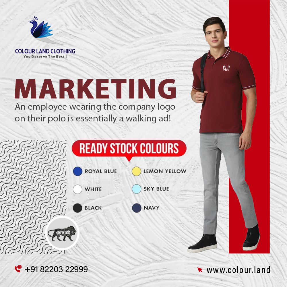 ColourLandCBE's tweet image. An Employee Wearing the Company Logo on Their Polo is Essentially a Walking Ad!!!  
.
.
For More Details,
Call : +91 82203 22999
Visit: colour.land
.
.
#Logo #Printedlogo #Printedtees #Walkingad #Polo #Companylogo #Employee #Bespokeuniforms #Customuniforms