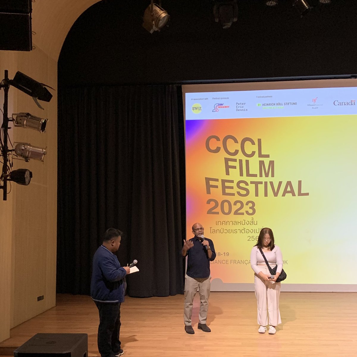 SEI Asia (@sei_asia) on Twitter photo The short film “CHINDWIN: ACROSS THE VALLEY OF GOLD AND AMBER” was officially screened today at @CCCLFilmfest. SEI Asia’s <a href="/Rajesh_Bkk/">RajeshDaniel</a> talked about how the film was produced, the #Chindwin Basin and #ClimateChange.
cc <a href="/SEIresearch/">SEI Research</a> <a href="/SEIclimate/">SEI Climate</a> The short film “CHINDWIN: ACROSS THE VALLEY OF GOLD AND AMBER” was officially screened today at @CCCLFilmfest. SEI Asia’s <a href="/Rajesh_Bkk/">RajeshDaniel</a> talked about how the film was produced, the #Chindwin Basin and #ClimateChange.
cc <a href="/SEIresearch/">SEI Research</a> <a href="/SEIclimate/">SEI Climate</a>