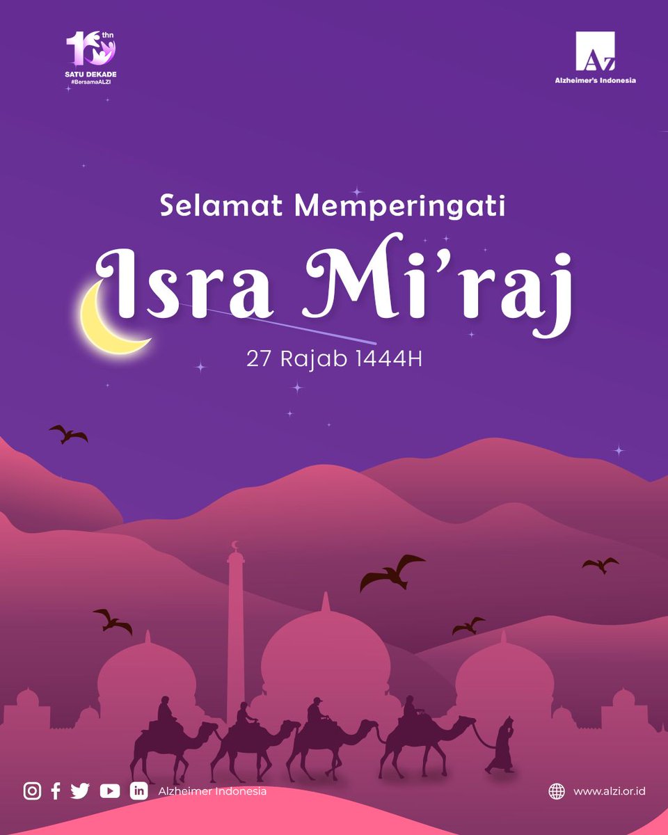 alzi_indonesia's tweet photo. Selamat Memperingati Isra Mi'raj bagi Keluarga Besar #Alzi yang merayakan.
Mari kita bersama-sama terus memperbaiki diri pada momen ini. Semoga Allah SWT senantiasa melimpahkan rahmat, keberkahan, dan kebaikan dalam kehidupan kita, khususnya dalam merawat Orang Dengan Demensia. https://t.co/eMDdZVVaWd
