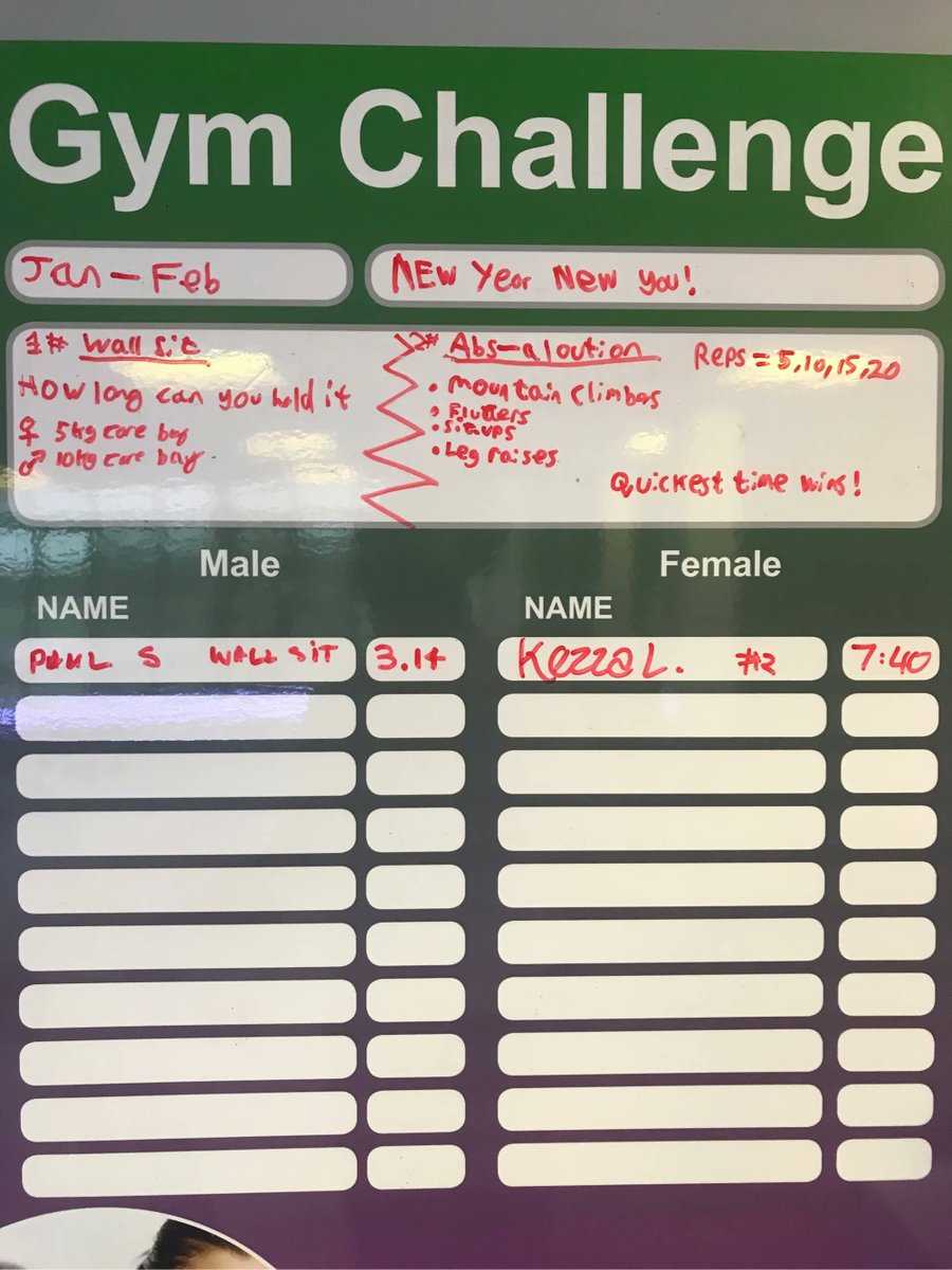 Challenge accepted?????? Can you defeat our gym challenge for February. Speak with one of the gym instructors today