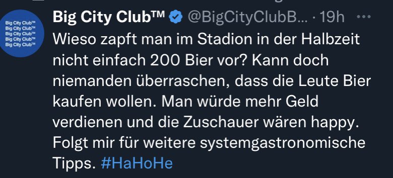1. wird das genau so gemacht weil die Leute hinterm tresen nicht dumm sind und 2. muss ich loswerden dass ich jedes Mal Hass kriege wenn alte eklige typen meinen das Thekenpersonal im Stadion anzumeckern oder noch „tipps“ geben zu müssen, haltet euer maul und bezahlt