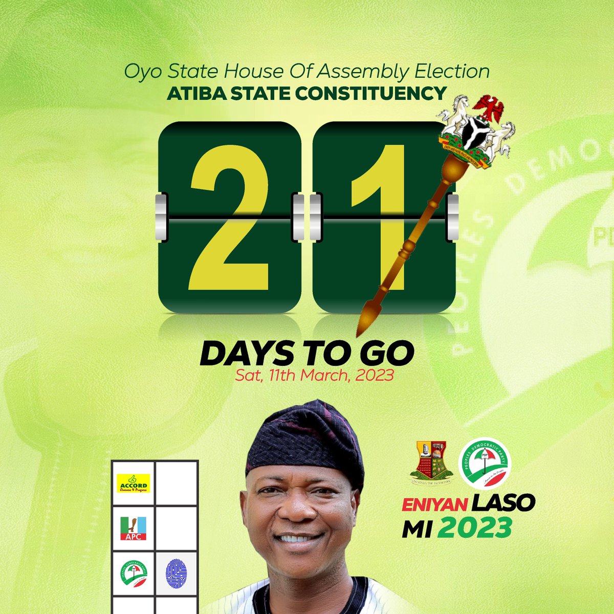 gbenga_oyekola1's tweet photo. ATIBA STATE CONSTITUENCY!
ARE YOU READY?
... 21 Days to go
#EniyanLasomi2023
#PDP
#OYHA https://t.co/r4C80Kbl4X