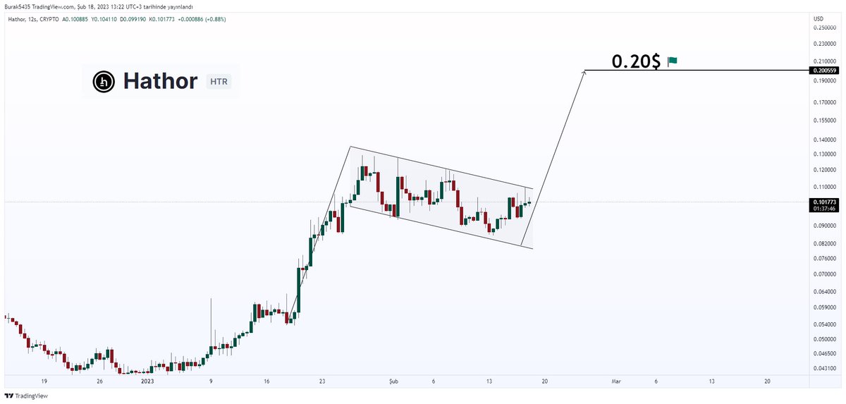 BurakKahraman92's tweet image. $HTR / $USDT 🗣️

- Bull Flag Pattern 🔥 📈

Target : 0.20$ (%100) 🚩 #HTR
