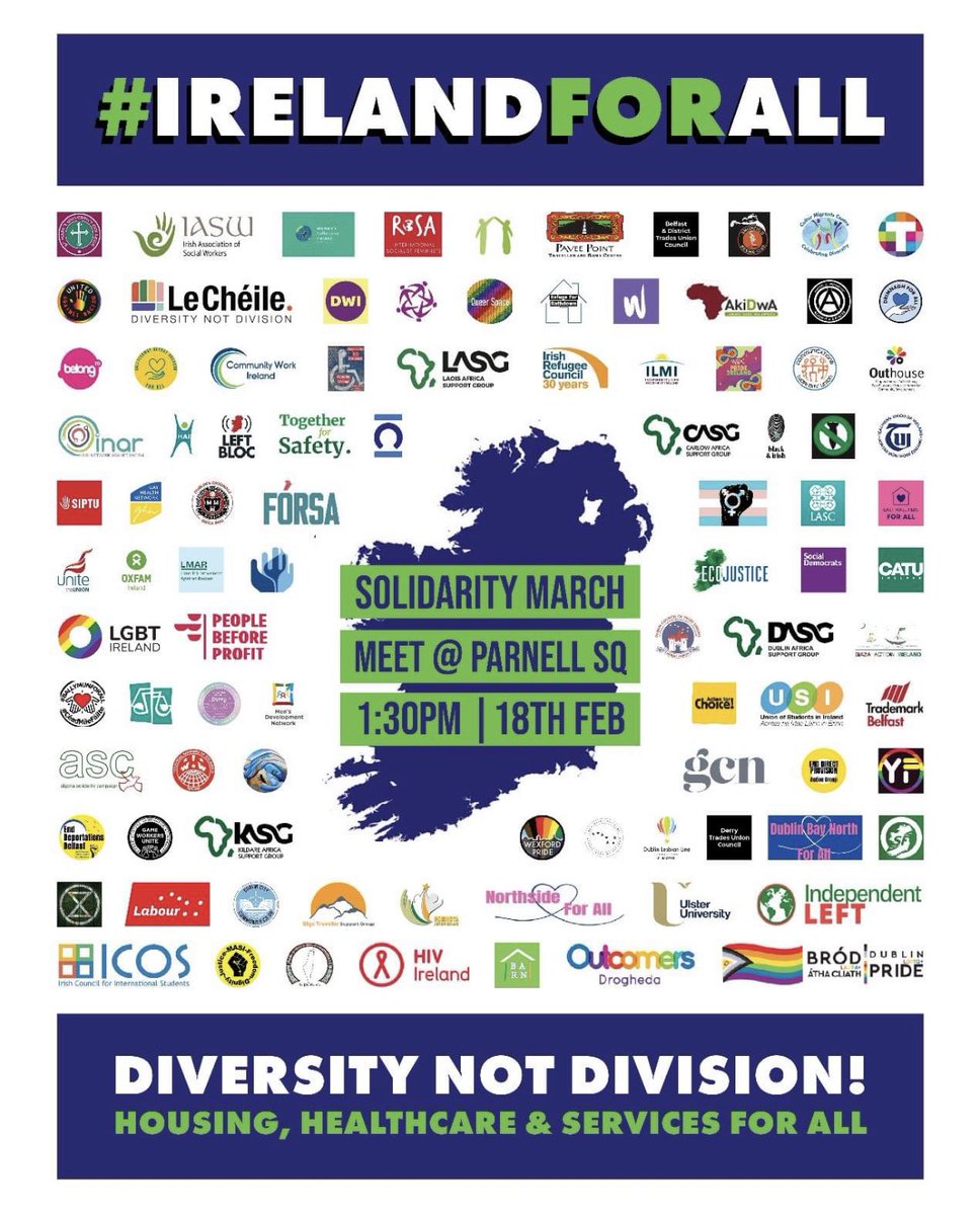 LASC_Ireland's tweet photo. Today! #RefugeesWelcome #StrongerTogether #DiversityNotDivision #IrelandForAll #LASC #LatinAmericanWeek @christymoore45 thank you!
๐Saturday Feb 18th
โฐ 1.30pm
๐Parnell Square, Dublin https://t.co/isSqFzucIr
