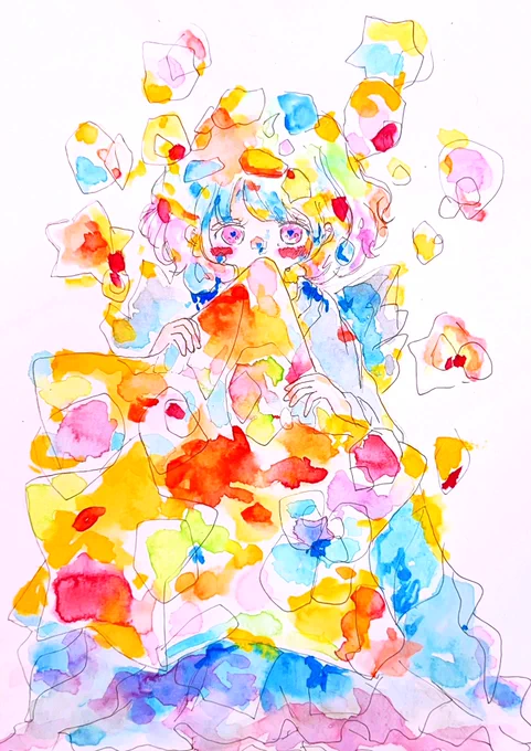「イロいろ2」#イラスト #透明水彩 #絵画 #art #illustration #watercolour 