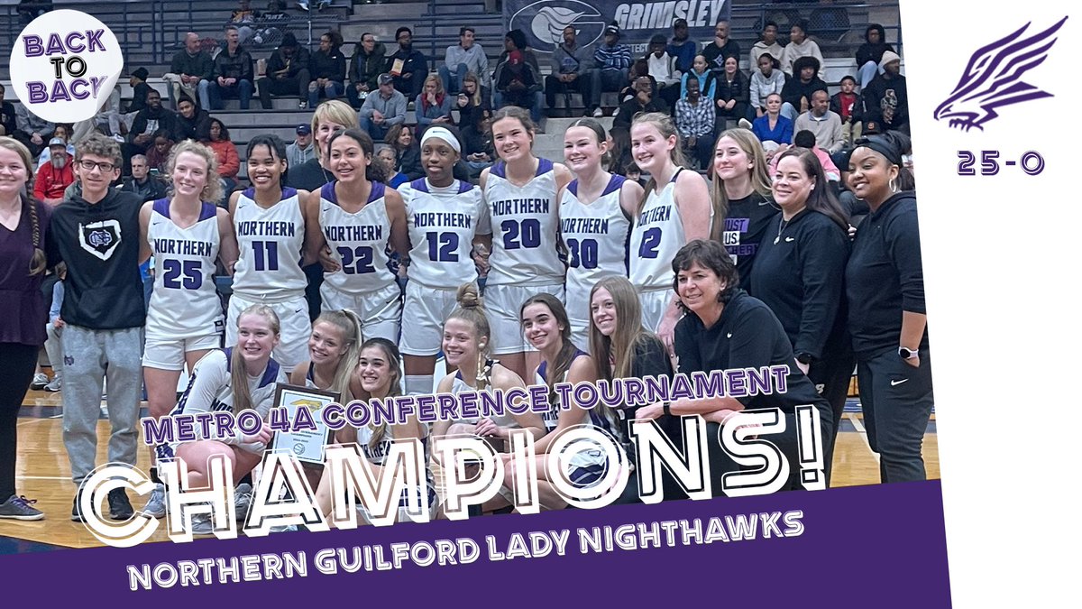 NGHSWBK's tweet photo. Congratulations Lady Nighthawks! Another Conference Tournament Championship! 🏀💜 https://t.co/z6p2MNMZBz