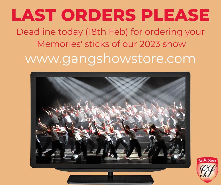 Today is your last chance to grab a copy of our 2023 'Memories' sticks. Tomorrow we will be giving the final number of sticks we require to our supplier so don't miss out. Order yours today - gangshowstore.com