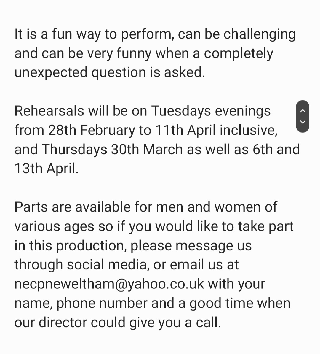 necpneweltham's tweet photo. Just in case you missed it our next show announcement!

We're encouraging everyone to get involved, so read on if you're interested in being in our cast and get in touch!

Please like &amp; retweet

#neweltham #drama #murdermystery #theatre #WhatsOn #greenwich #amdram #Shows #eltham https://t.co/D2rlyyHZB6