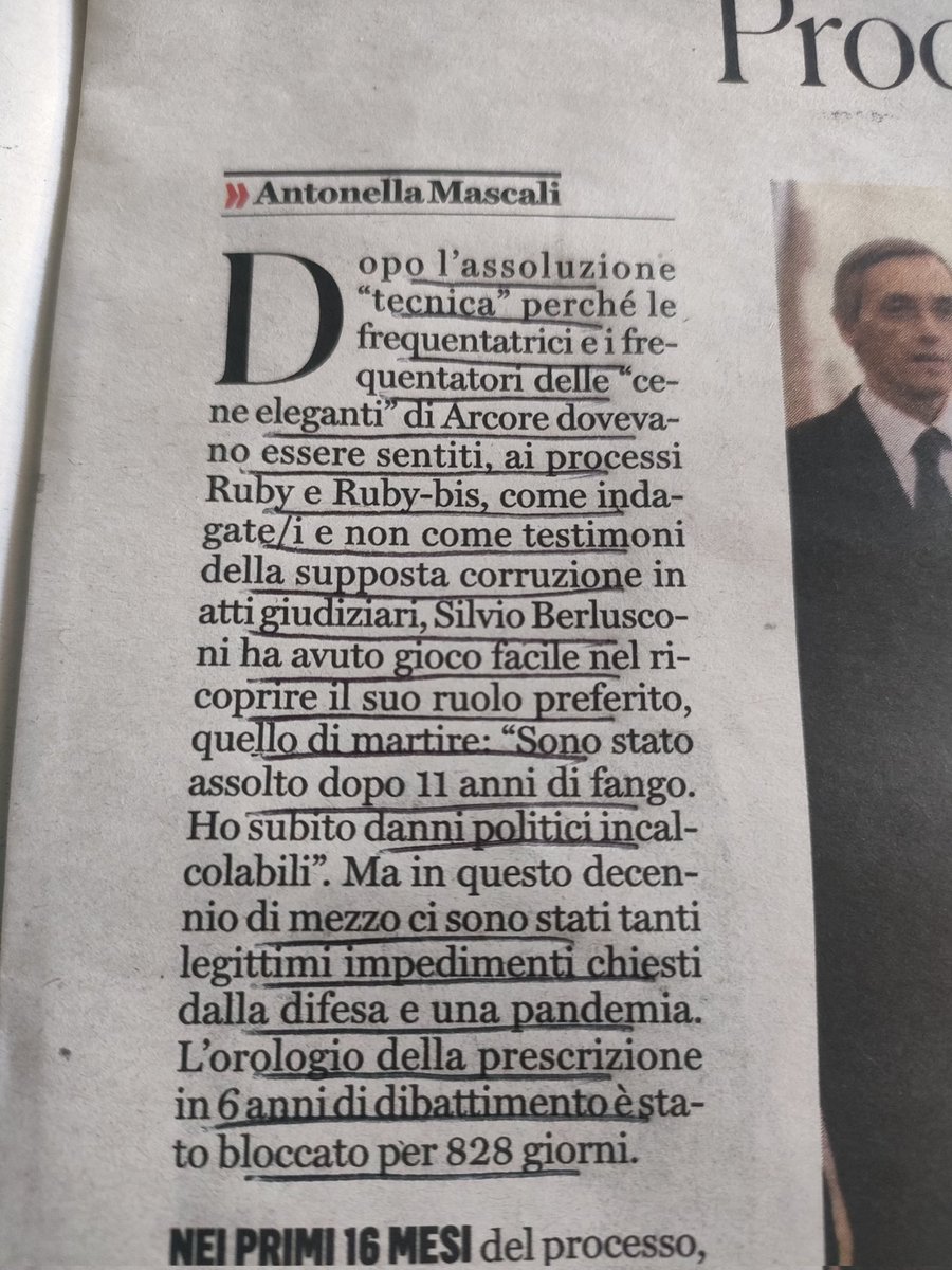 unoenessunoe's tweet photo. Gli 11 anni di fango di cui parla #Berlusconi sono dovuti ai tanti rinvii per i legittimi impedimenti richiesti dai suoi avvocati #Mascali sul @fattoquotidiano https://t.co/PwOPlHNE4P