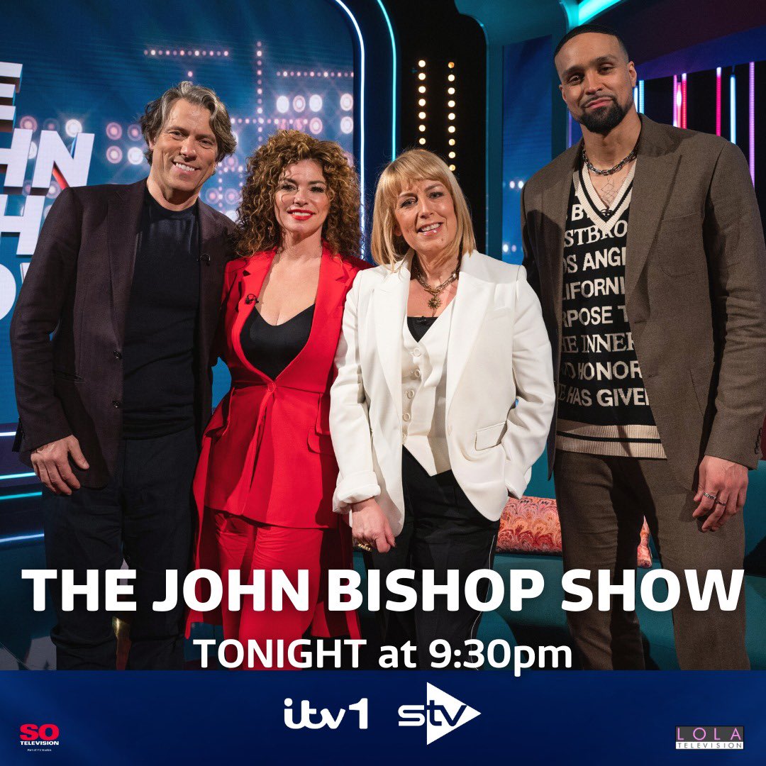 JohnBishop100's tweet photo. Final show in the current series with @FayRipley @AshleyBanjo and @ShaniaTwain and a special appearance from @adrianjbailey Its been great fun working on this series and thank you for all the positive feedback 😊 https://t.co/XA4xruWWPn
